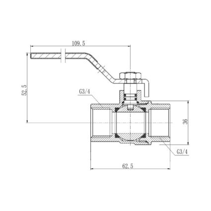 Кран кульовий SD Forte 3/4&amp;quot; ВР для води (ручка) - 2