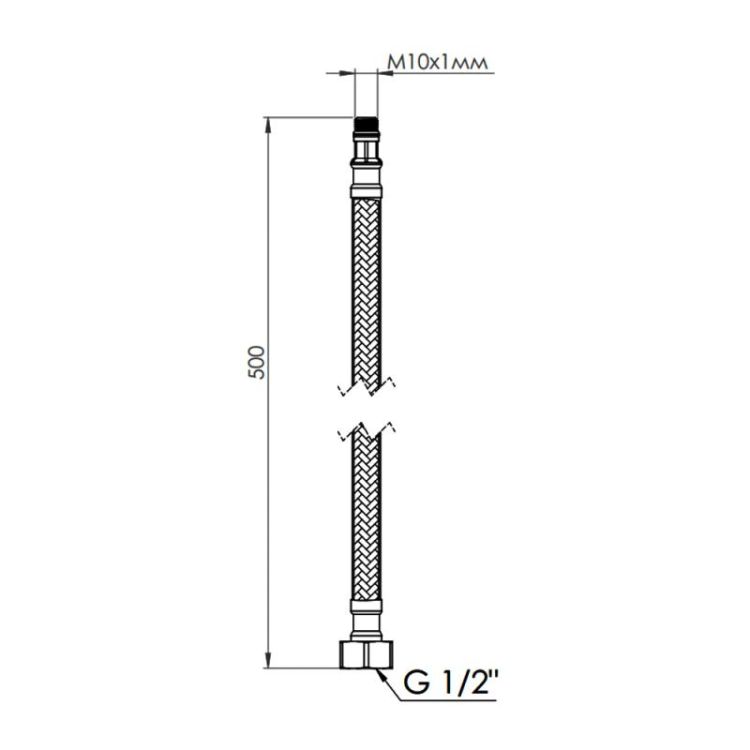 SD FORTE Шланг для води, NYLON М10*50 см (пара) SF390W50 - 2