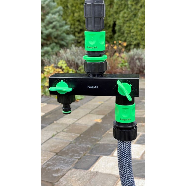 Кран шаровый Presto-PS на 2 выхода с внутренней резьбой 3/4-1 дюйм (4080) - 3