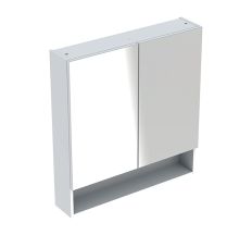 SELNOVA Square шафка дзеркальна 58,8*85*17,5 см, двокамерний, білий глянець