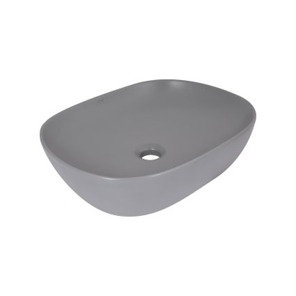 Раковина накладна Qtap Aquarius 470x380x120 мм, Stone grey, прямокутна, з донним клапаном QTAQA188SG49780 - 1