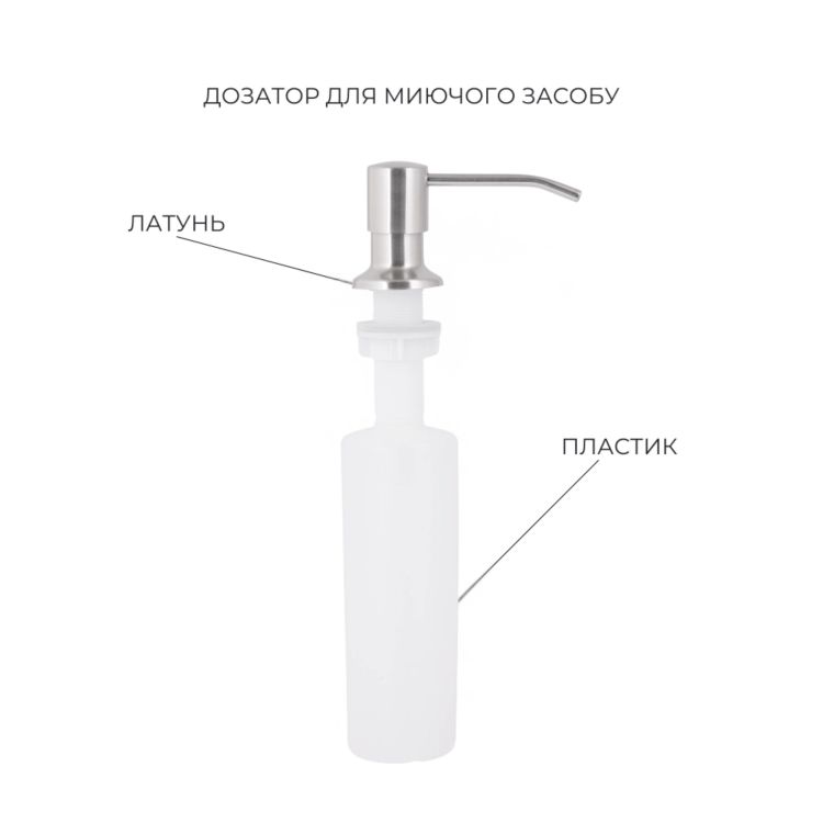 Акційний набір Lidz: мийка H7545 Brushed 3,0/1,0 мм + Змішувач Aria для кухні з гнучким виливом (k35) Grey - 6