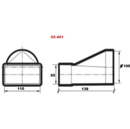 Соединитель airRoxy 110*55 ф100 (02-401) белый - 2