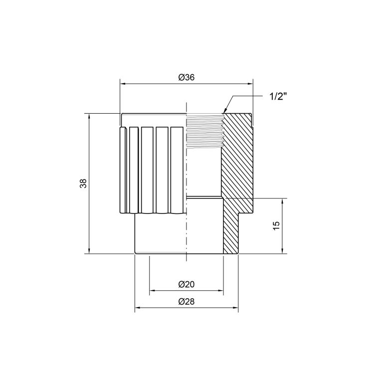 Муфта PPR Thermo Alliance 20х1/2&amp;quot; ВР - 2