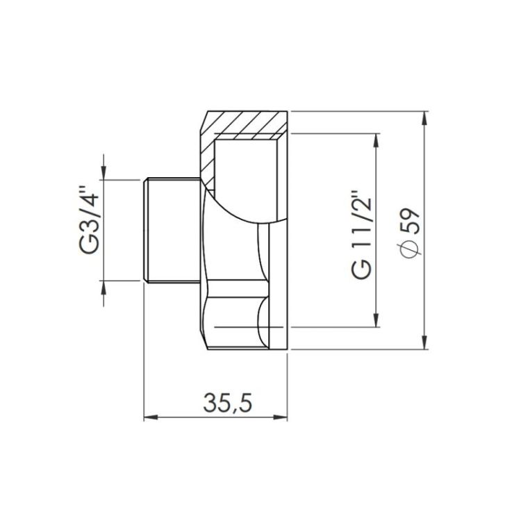 Перехід SD Forte 1&amp;quot; 1/2х3/4&amp;quot; ВН - 2