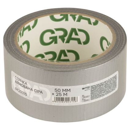 Стрічка армована сіра 50мм×25м GRAD (8420315) - 1