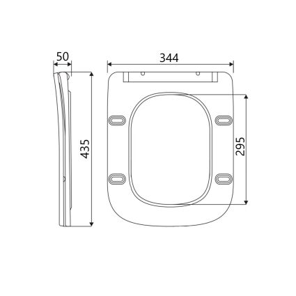 Сидіння для унітаза (Tern 490,520,610) 435x344x50 мм, White, з мікроліфтом, Slim Duroplast, Quick Release QTSC179W47353 Qtap - 2