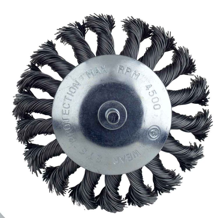 Щітка дротяна конусоподібна Ø100мм хвостовик О6мм (сталевий витий) Sigma (9025101) - 6