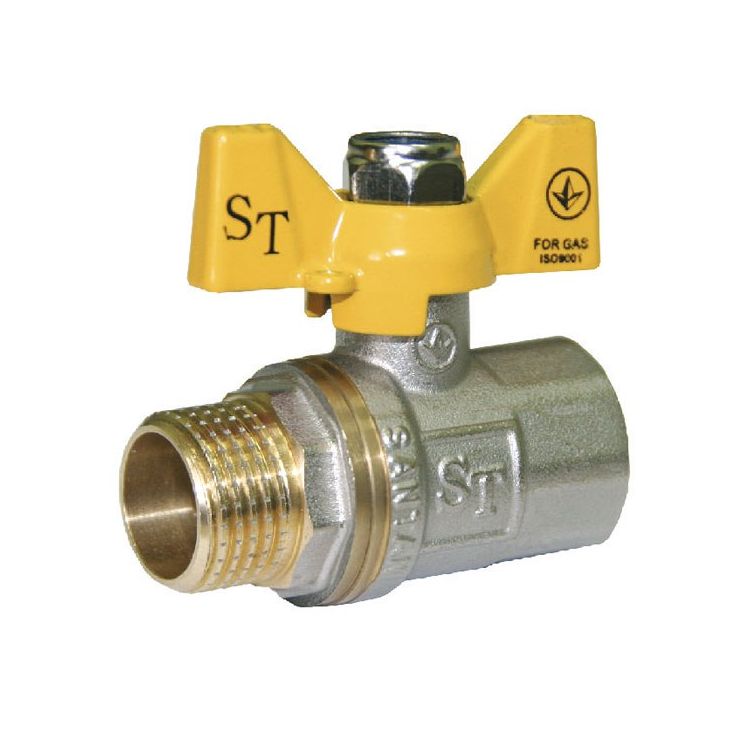 Кран кульовий газовий SANTAN 1/2&amp;quot; Standard метелик зовнішня/внутрішня - 1