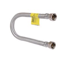 Шланг Forte для води D10 80 см нержавіюче оплетення 1/2"x1/2" ВВ TAF384W80 Thermo Alliance