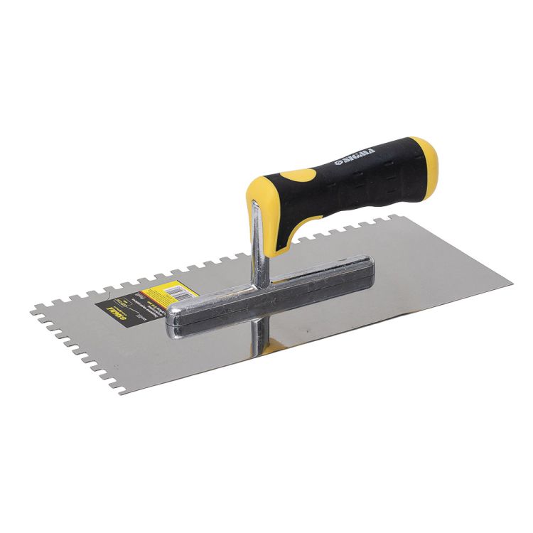 Гладилка нержавіюча штукатурна c зубом Profi 280мм×130мм 6×6мм Sigma (8327521) - 1