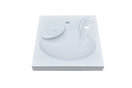 Умывальник на стиральную машину OBERON 600 овал, чаша 600x600x90 Artel plast (между креп 27см) - 1