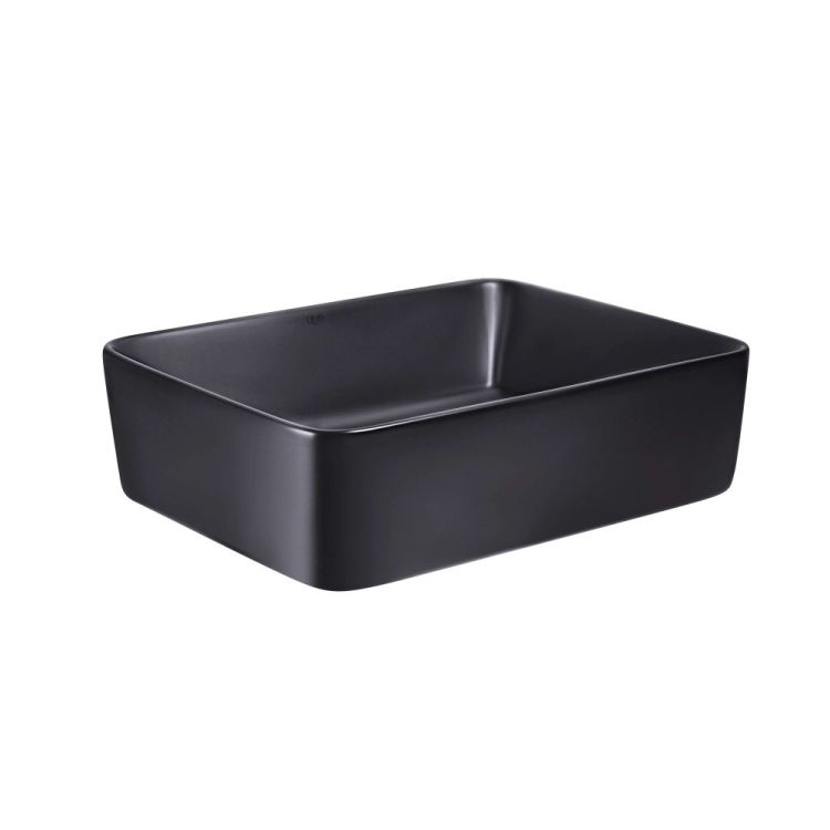 Комплект Qtap Tern: Раковина накладна прамокутна 475х370х140 мм Matt Black + Донний клапан PU03 - 4