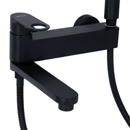 Смеситель для ванны Qtap Jay с поворотным изливом (с душевым гарнитуром) QTJAY260BLM45548 Black Matt - 4