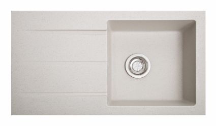 Мийка SOLID Quadro 780*435 біла зі штучного каменю, з сіфоном - 1
