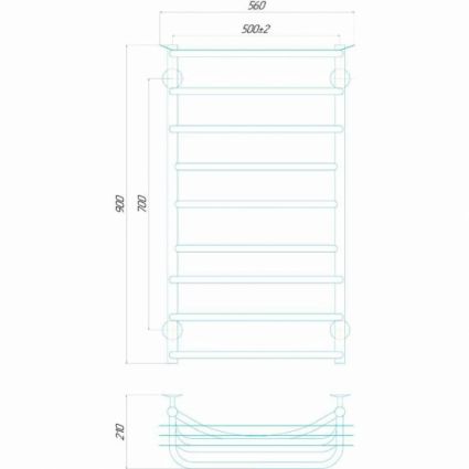 Рушникосушка електрична Юність П9 500x900 Deffi ліве підключення - 4