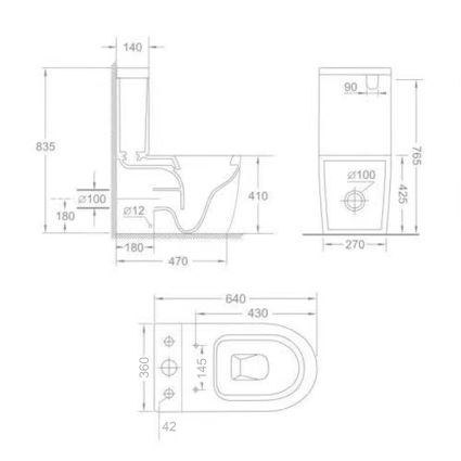 Унітаз підлоговий Qtap Jay Ultra Quiet з сидінням Soft-close 640x360x835 мм QT07222175TW White - 3