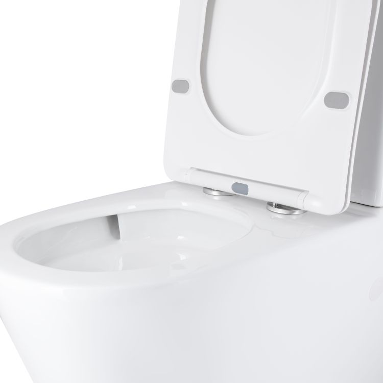 Унітаз підлоговий Qtap Vlasta Ultra Quiet безобідковий з сидінням Soft-close WHITE QT28228300W - 4