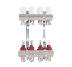 Колектор латунний з витратомірами та євроконусами Thermo Alliance Standart 1&quot; на 4 виходи TAS235W4E