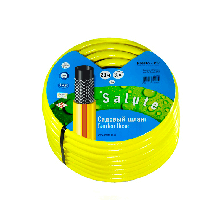 Шланг поливальний Presto-PS садовий Salute діаметр 3/4 дюйма, довжина 30 м (SN 3/4 30) - 1