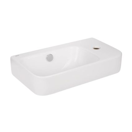 Комплект Qtap Tern: Раковина подвесная прямоугольная правая 450х260х155 мм White + Донный клапан PU02O - 4