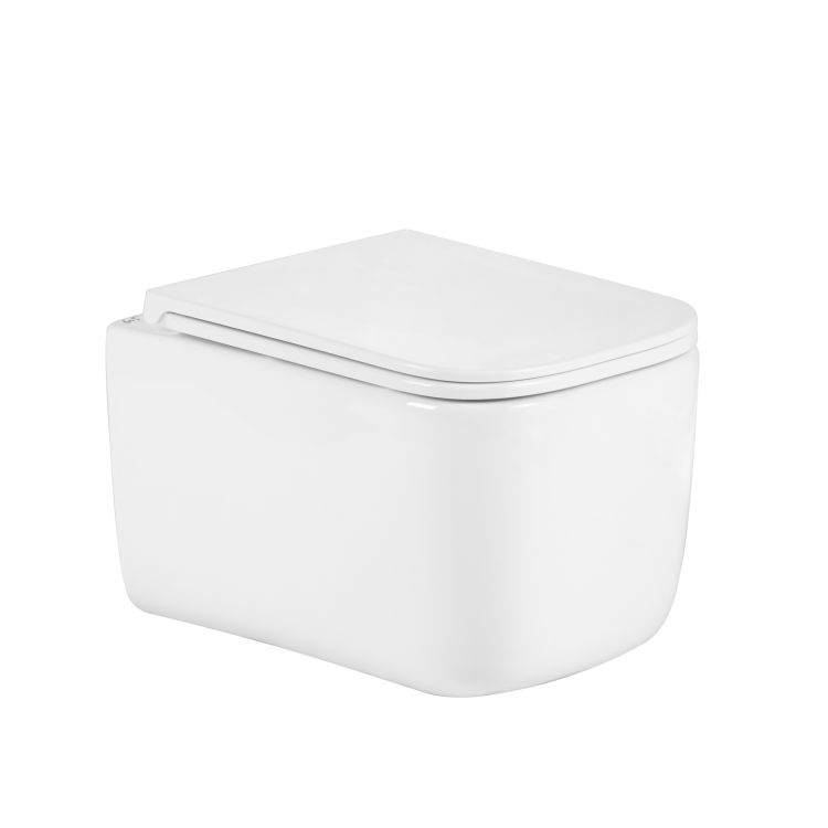 Унітаз підвісний Qtap Gemini Ultra Quiet 485×340×350 мм, White, з сидінням Slim Duroplast / Soft-close / Quick Release QTTAU26W49119 - 1