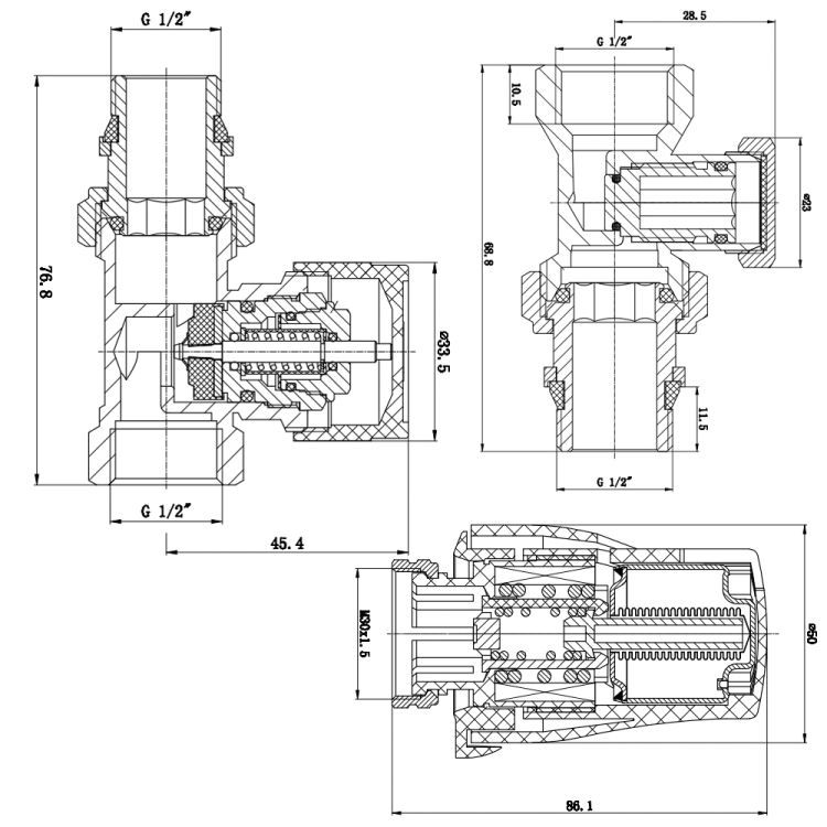 Комплект термостатический SD Forte 1/2&amp;quot; для радиатора угловой - 2