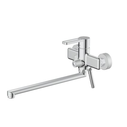 Смеситель для ванны Taurus с длинным поворотным изливом (с душевым гарнитуром) QTTAU260CRM45663 Chrome Qtap - 1