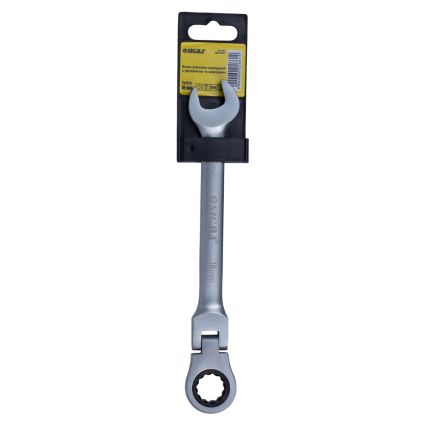 Ключ рожково-накидний трещоточный з шарніром 16мм CrV satine Sigma (6022661) - 3
