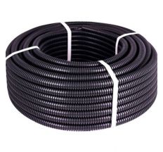 Труба гофрована п/п, з протяжкою,  (100 м) НГ стійка до УФ 20, ЧОРНА, важка МЕГАtek