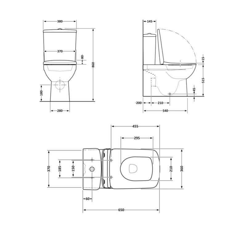 Набір Qtap інсталяція 4 в 1 з панеллю змиву Nest (QT0133M425 + QT0111M06028CRM) + унітаз з сидінням Robin QT1333046ERW - 2