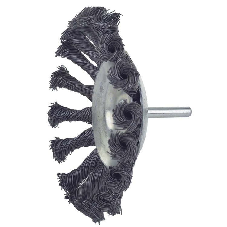 Щетка проволочная конусообразная Ø115мм хвостовик Ø6мм (стальная витая) Sigma (9025111) - 2