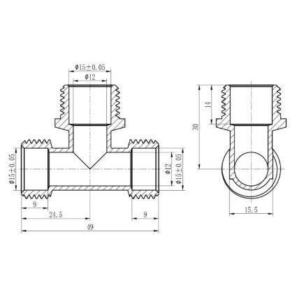 Трійник металопл 16*1/2 з SF178W161516 SD Forte - 2