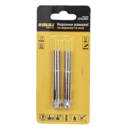 Коронки алмазные по керамике и стеклу Ø8мм Sigma (1541081) - 6