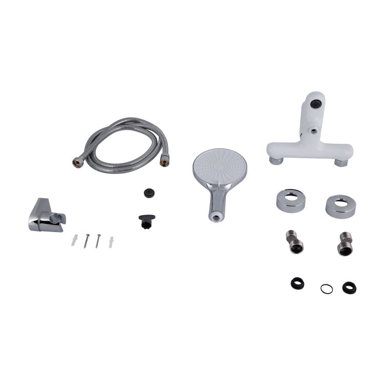 Змішувач для ванни Jay (з душовим гарнітуром) QTJAY259CRW45553 Chrome/White Qtap - 5