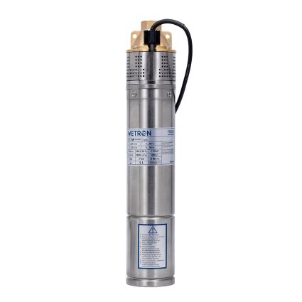 Насос вихревой 1.1кВт H 98(39)м Q 45(30)л/мин Ø96мм 10м кабеля WETRON 4SKmw150M (778332) - 2