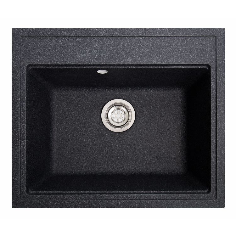 Мойка SOLID Gross 600*520 антрацит из искусственного камня, с сіфоном - 1