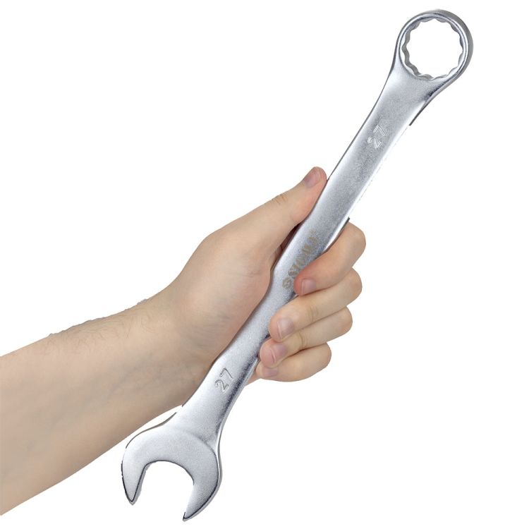 Ключ рожково-накидний 27мм CrV satine Sigma (6021271) - 7