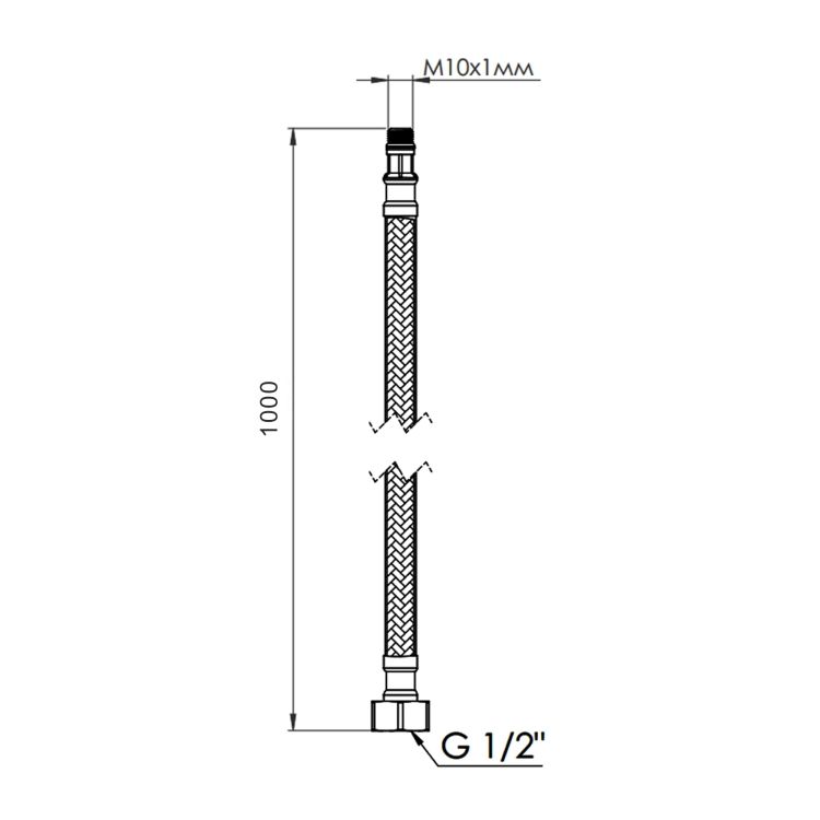 SD FORTE Шланг для води, NYLON М10*100 см (пара) SF390W100 - 2