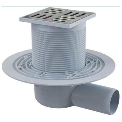 APV101 Трап зливний 105x105/50мм б.п. метал гидрозатв.мокр Alca Plast - 1