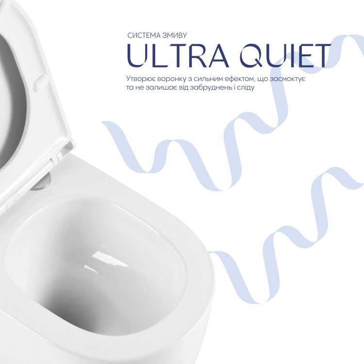 Унитаз подвесной Taurus Ultra Quiet QT2433084EUQW, гор.вып., сиденья Slim Duroplast White Q-tap - 5