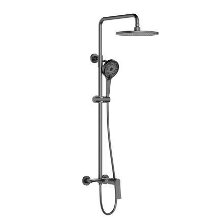 Душова система для душу Qtap Slavonice на два споживача QTSLA110GMB45913 Gunmetal Black PVD - 1