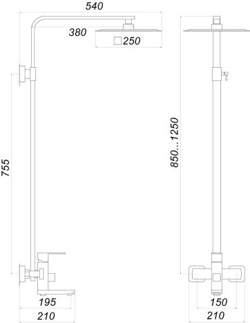 Душевая система GLOBUS Lux SICILIA SBQ-SH-02 - 2