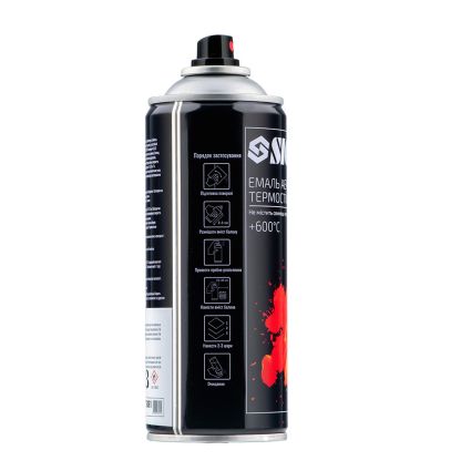 Эмаль аэрозольная акриловая термостойкая +600°С 400мл RAL 9065 серебряный мат SIGMA (2736061) - 4
