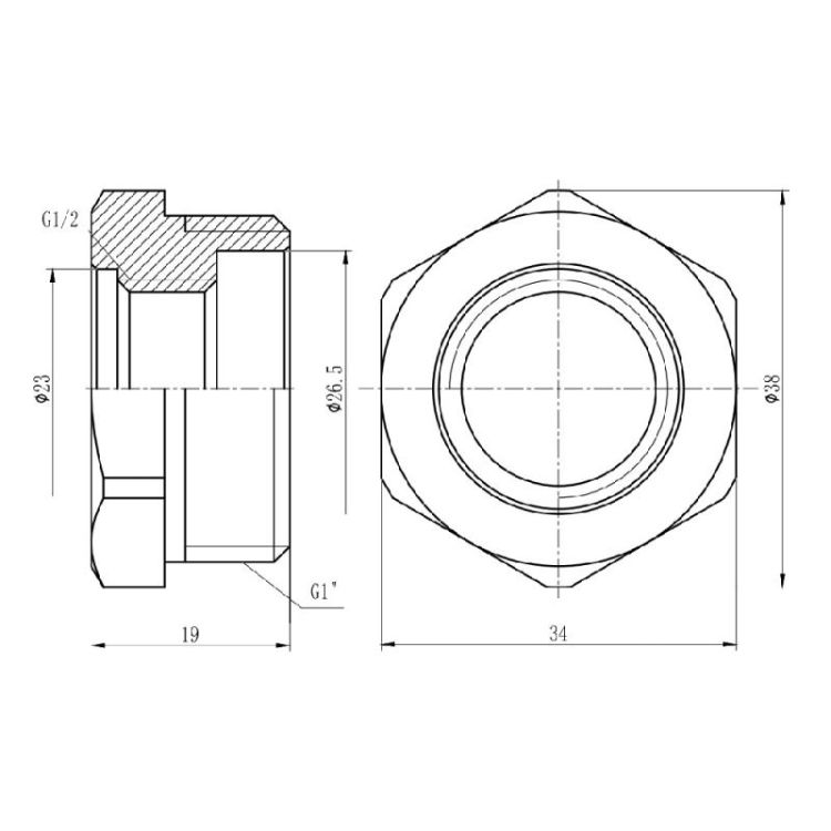 Футорка SD Forte 1&amp;quot;х1/2&amp;quot; НВ - 2