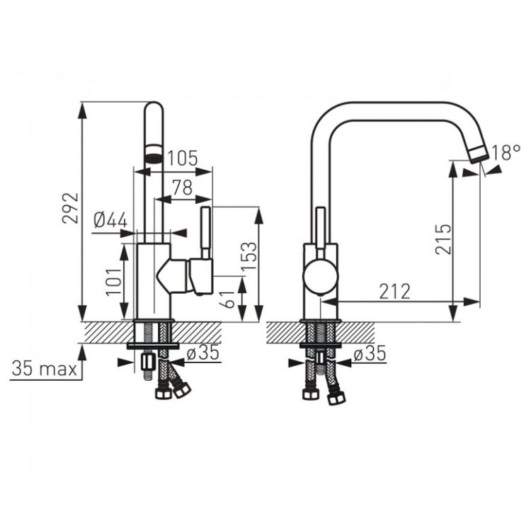 Смеситель для кухни Ferro RATIO BTI4BL черный - 2