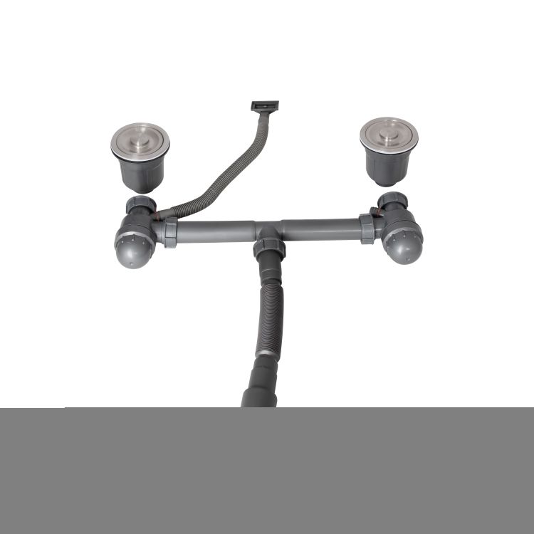 Мойка для кухни с двумя чашами интегрированная Lidz Handmade H7843 (LDH7843BPVD45586) Brushed Black PVD 3,0/1,0 мм - 8