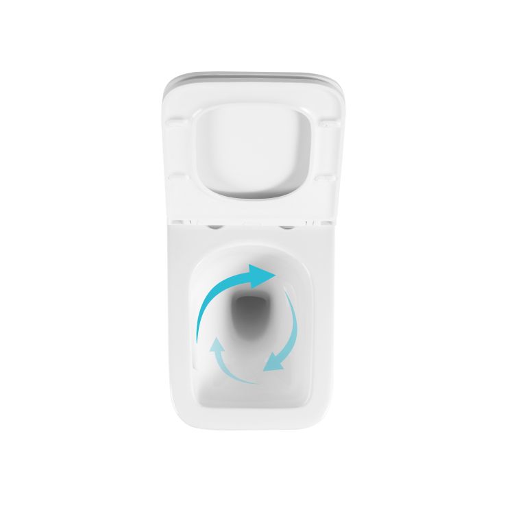 Комплект: Qtap Gemini Ultra Quiet унітаз підвісний QT2533076EUQW + Nest комплект інсталяції 4в1 (Клавіша квадратна Chrome) QT0133M425 +QT0111M06028CRM - 6