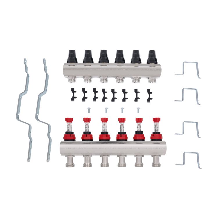 Коллектор с расходомерами SD Forte 1&amp;quot; на 6 выходов - 10