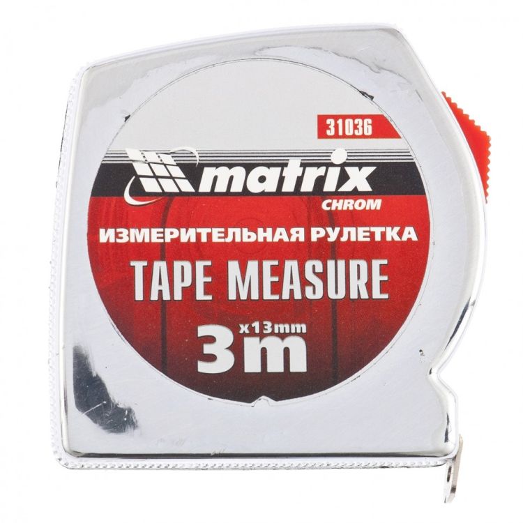 Рулетка Chrom, 3 м x 13 мм, хромированный корпус MTX 310369 - 1